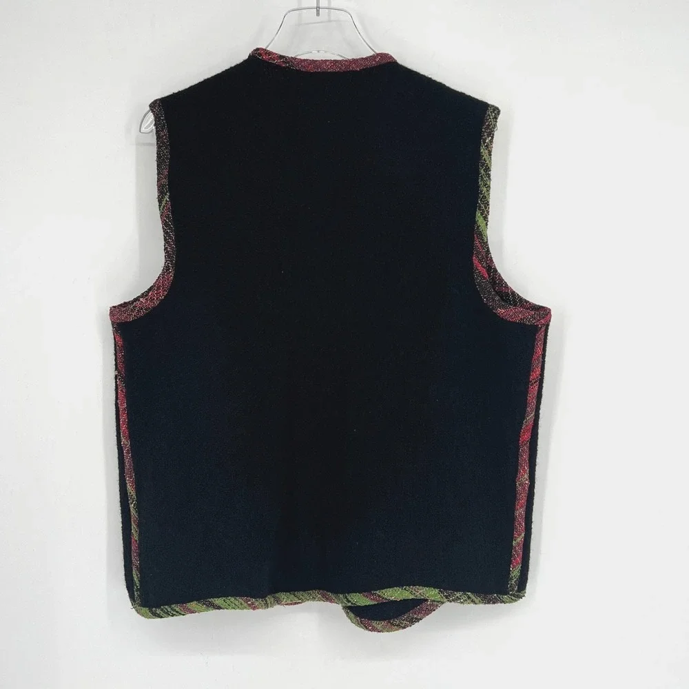 Vtg Candiss Cole Vest Womens L Wool Silk Artsy Lagenlook Knit Boho‎ Boucle